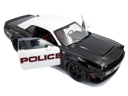 2023 Dodge Challenger Demon "Police" Black and White 1/18 Diecast Model Car by Solido Cartsfy Inc.