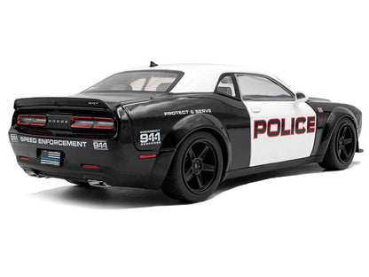 2023 Dodge Challenger Demon "Police" Black and White 1/18 Diecast Model Car by Solido Cartsfy Inc.