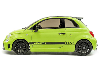 2023 Fiat F595 Abarth Verde Adrenalina Green with Black Top and Stripes 1/18 Diecast Model Car by Solido Miniature Motors Default Title Default Title-