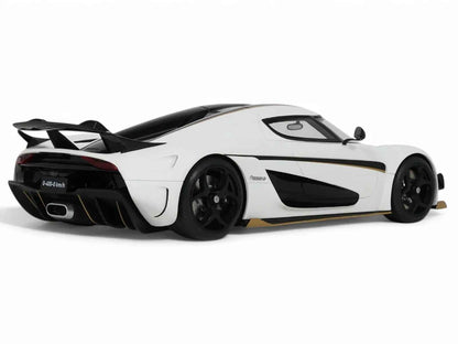 2023 Koenigsegg Regera White with Black Stripes 1/18 Model Car by GT Spirit Cartsfy Inc.