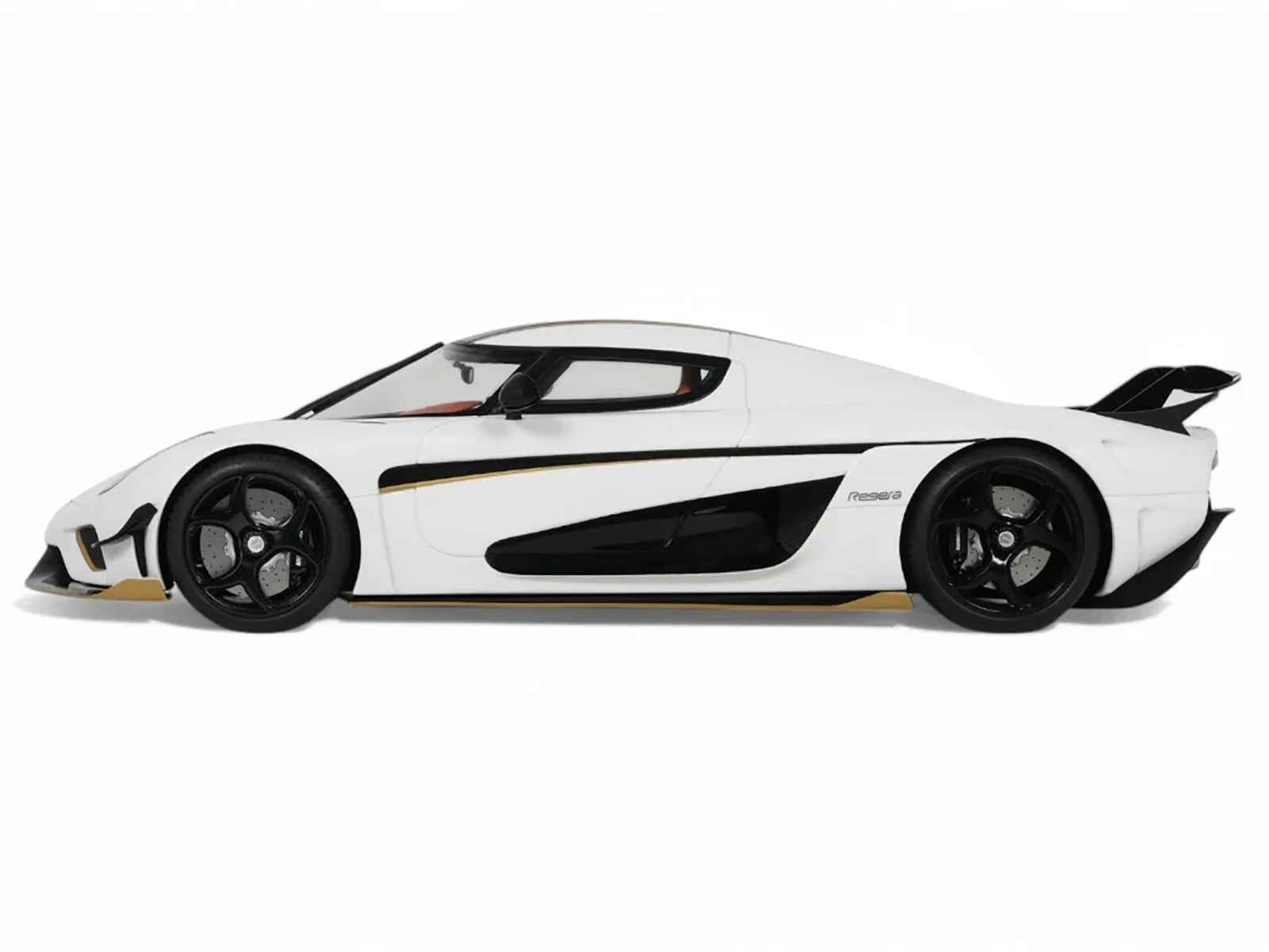 2023 Koenigsegg Regera White with Black Stripes 1/18 Model Car by GT Spirit Cartsfy Inc.