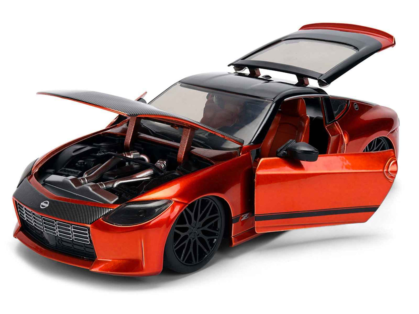 2023 Nissan Z Orange Metallic with Carbon Hood and Black Top "JDM Tuners" Series 1/24 Diecast Model Car by Jada Miniature Motors Default Title Default Title-