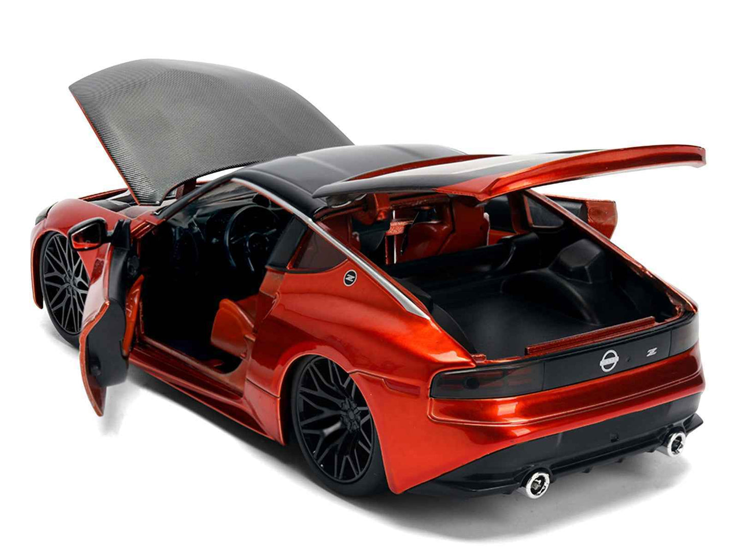 2023 Nissan Z Orange Metallic with Carbon Hood and Black Top "JDM Tuners" Series 1/24 Diecast Model Car by Jada Miniature Motors Default Title Default Title-