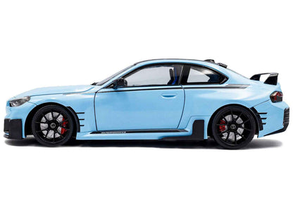 2024 BMW M2 Performance Parts Zandvoort Blue with Carbon Top and Black Stripes 1/18 Diecast Model Car by Solido Cartsfy Inc.
