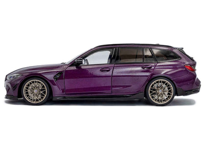 2024 BMW M3 Competition M xDrive Touring Twilight Purple Pearl Metallic with Black Top 1/18 Diecast Model Car by Solido Miniature Motors Default Title Default Title-