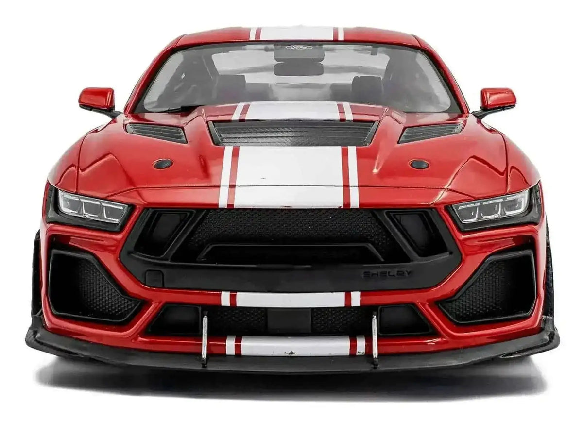 2024 Ford Shelby Mustang Super Snake Race Red with White Stripes 1/18 Diecast Model Car by Solido Cartsfy Inc.