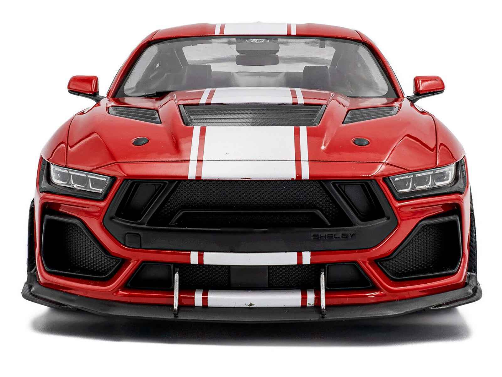2024 Ford Shelby Mustang Super Snake Race Red with White Stripes 1/18 Diecast Model Car by Solido Cartsfy Inc.