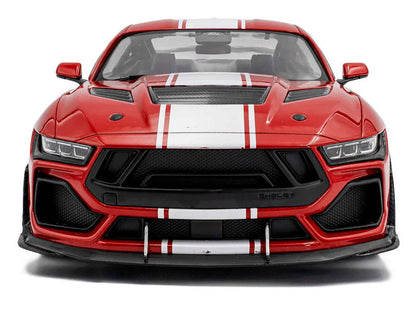 2024 Ford Shelby Mustang Super Snake Race Red with White Stripes 1/18 Diecast Model Car by Solido Cartsfy Inc.