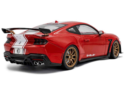2024 Ford Shelby Mustang Super Snake Race Red with White Stripes 1/18 Diecast Model Car by Solido Cartsfy Inc.