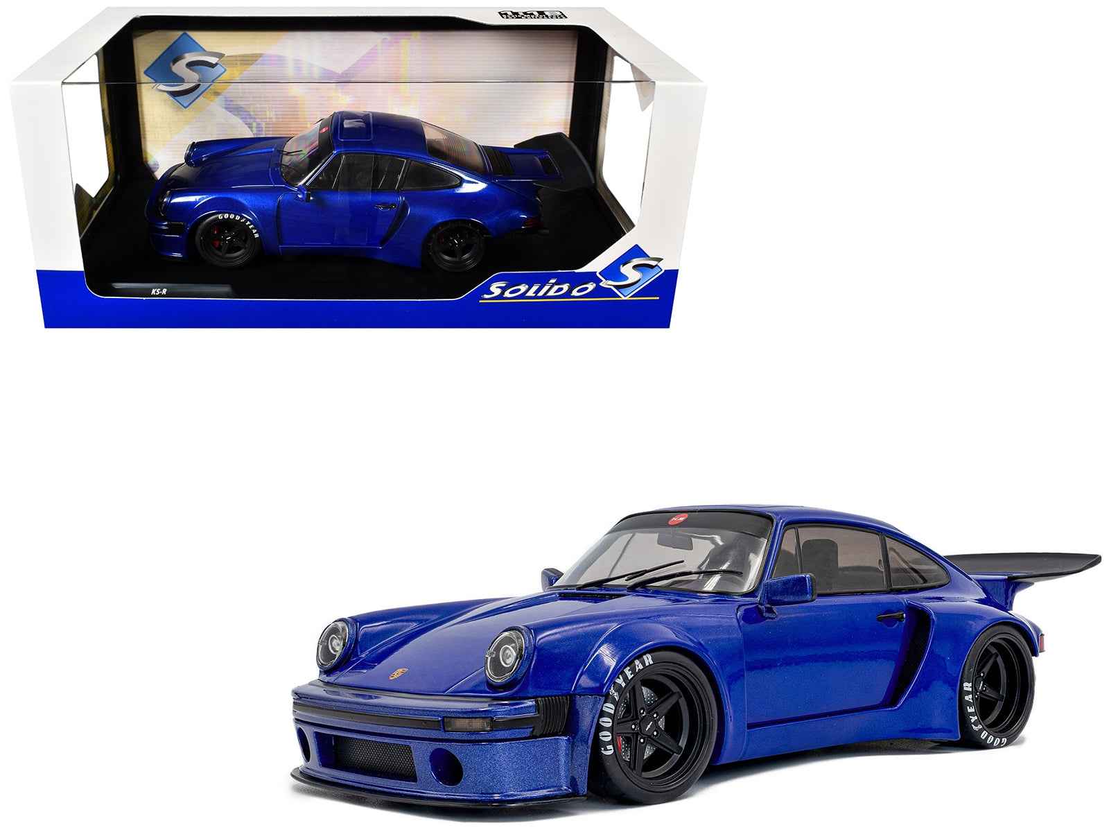 2024 Porsche 911 KS-R by Khyzyl Saleem Dark Blue Metallic 1/18 Diecast Model Car by Solido Cartsfy Inc.
