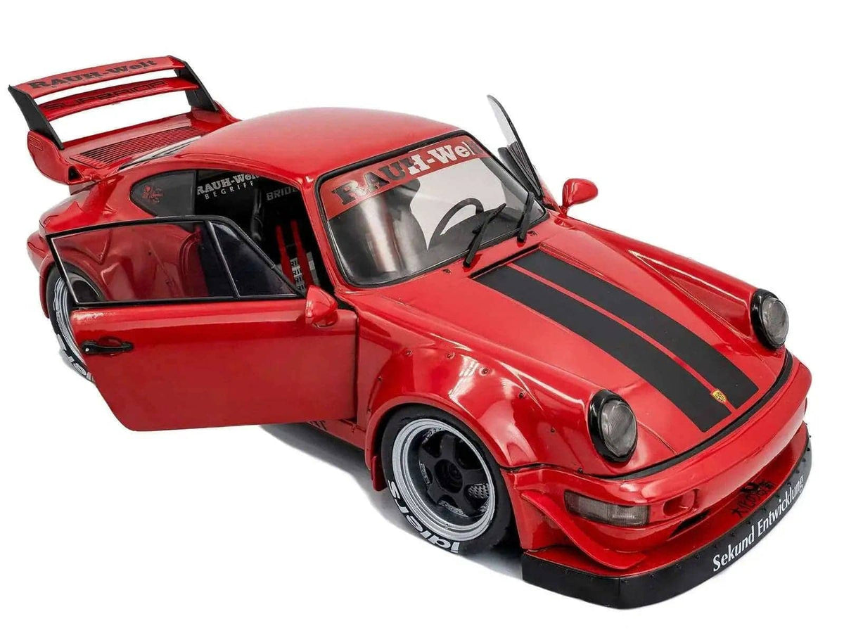 2024 RWB Bodykit "Taikano Kaishin" Red with Black Stripes 1/18 Diecast Model Car by Solido Miniature Motors Default Title Default Title-