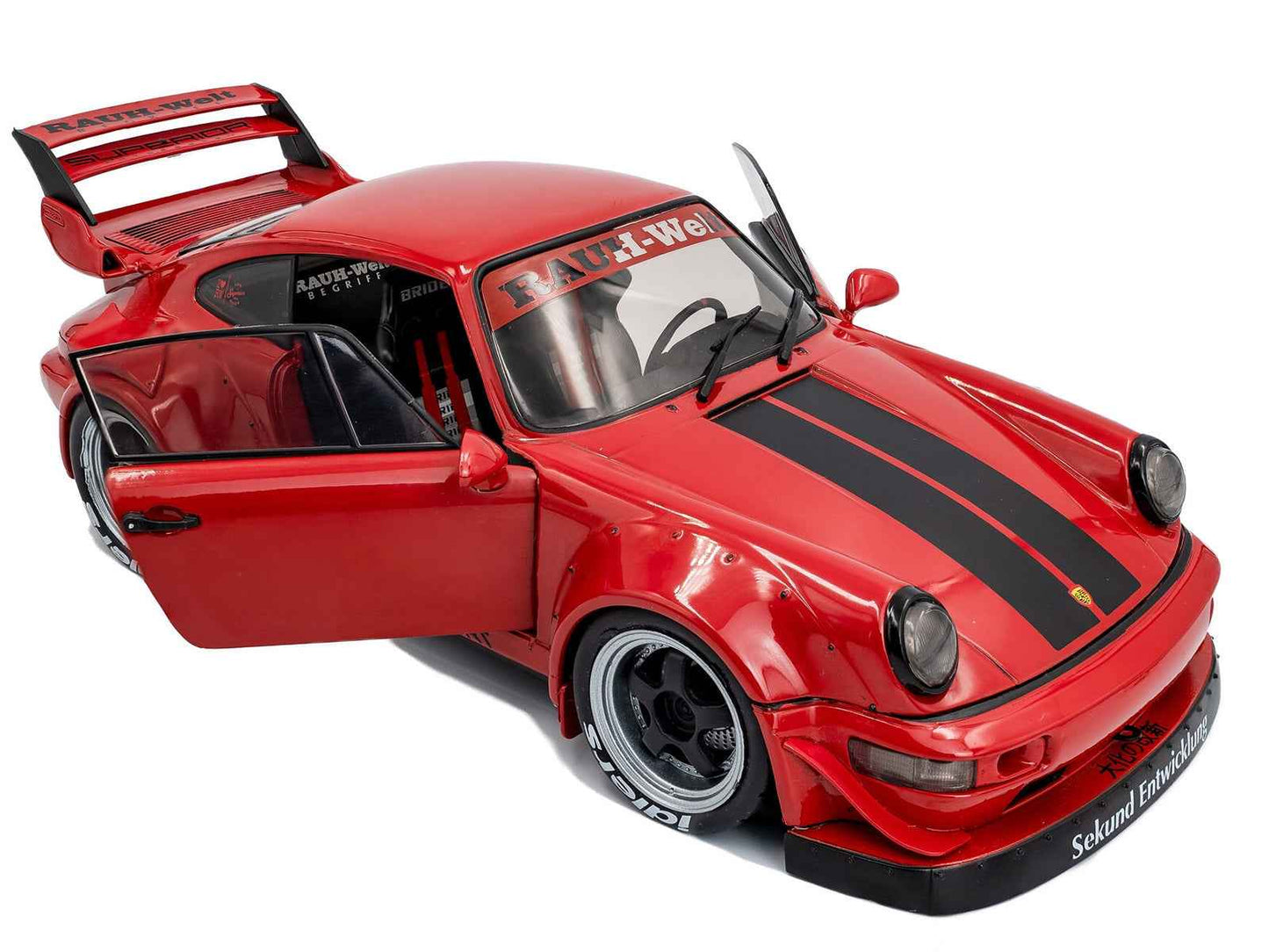 2024 RWB Bodykit "Taikano Kaishin" Red with Black Stripes 1/18 Diecast Model Car by Solido Miniature Motors Default Title Default Title-