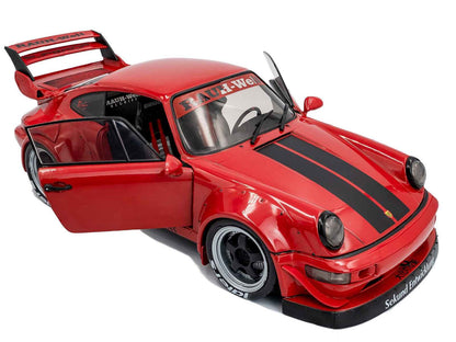 2024 RWB Bodykit "Taikano Kaishin" Red with Black Stripes 1/18 Diecast Model Car by Solido Miniature Motors Default Title Default Title-