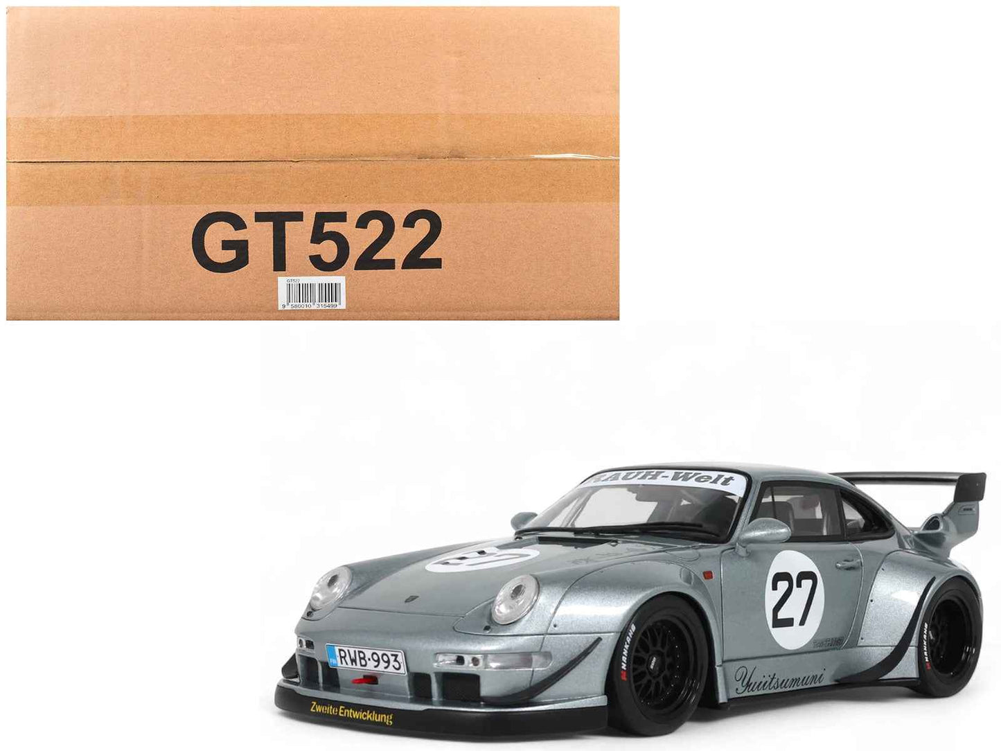 2024 RWB Yuiitsumuni #27 Silver Metallic 1/18 Model Car by GT Spirit Cartsfy Inc.