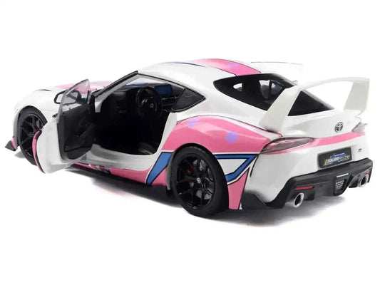 2024 Toyota GR Supra "Itasha" White with Graphics "StreetFighters" 1/18 Diecast Model Car by Solido Cartsfy Inc.