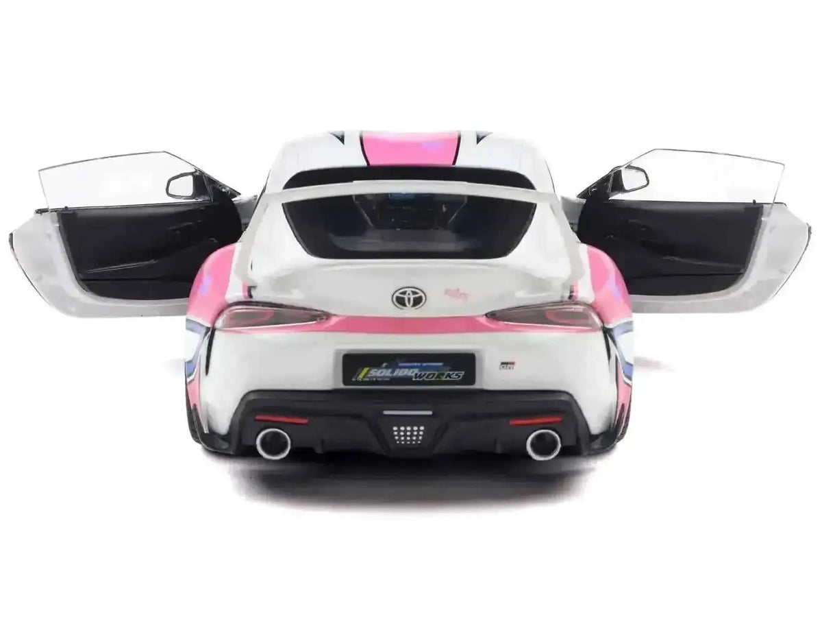 2024 Toyota GR Supra "Itasha" White with Graphics "StreetFighters" 1/18 Diecast Model Car by Solido Cartsfy Inc.
