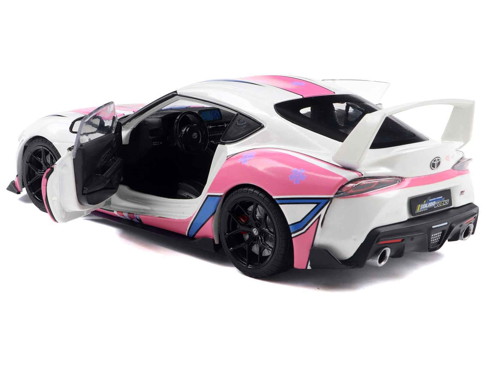 2024 Toyota GR Supra "Itasha" White with Graphics "StreetFighters" 1/18 Diecast Model Car by Solido Miniature Motors Default Title Default Title-