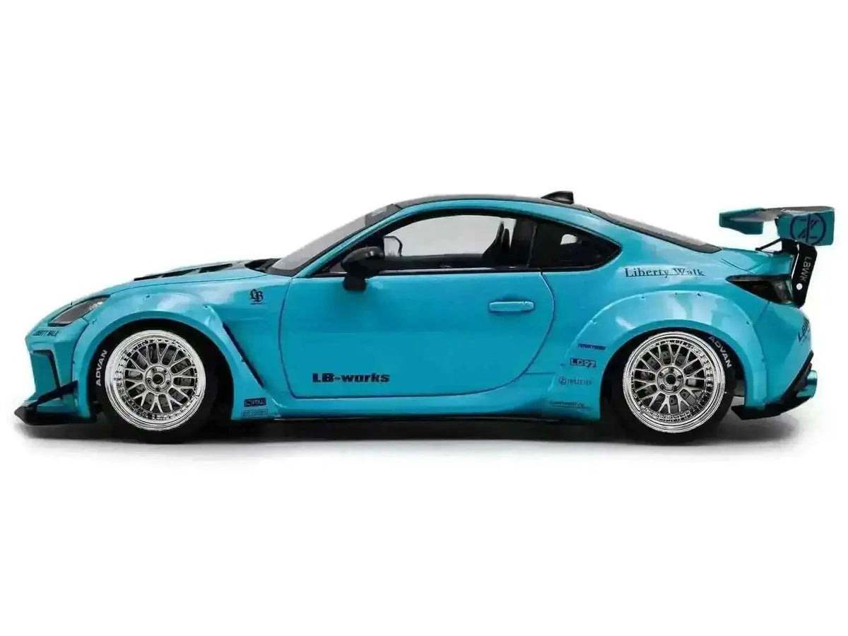 2024 Toyota GR86 LBWK Body Kit RHD (Right Hand Drive) Baby Blue with Black Top 1/18 Diecast Model Car by Solido Cartsfy Inc.