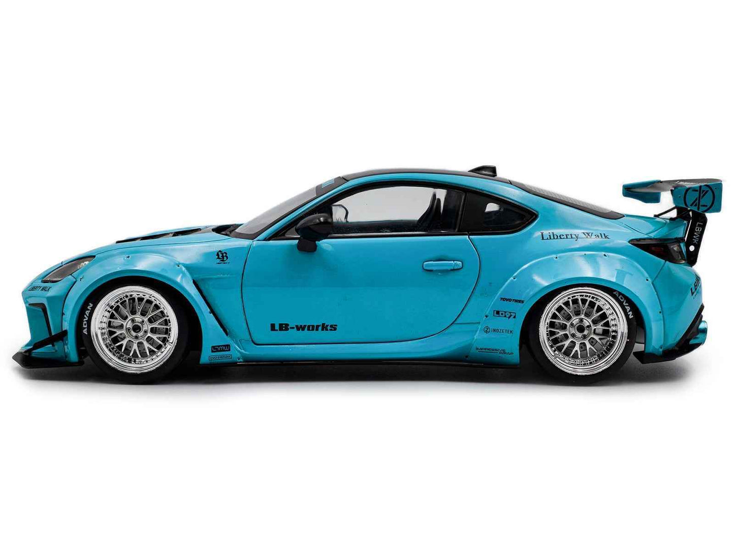 2024 Toyota GR86 LBWK Body Kit RHD (Right Hand Drive) Baby Blue with Black Top 1/18 Diecast Model Car by Solido Miniature Motors Default Title Default Title-