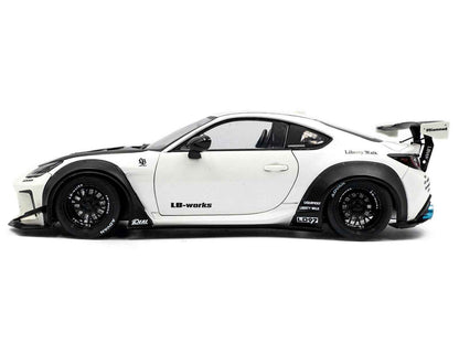 2024 Toyota GR86 LBWK Body Kit RHD (Right Hand Drive) Pearl White with Carbon Hood 1/18 Diecast Model Car by Solido Miniature Motors Default Title Default Title-