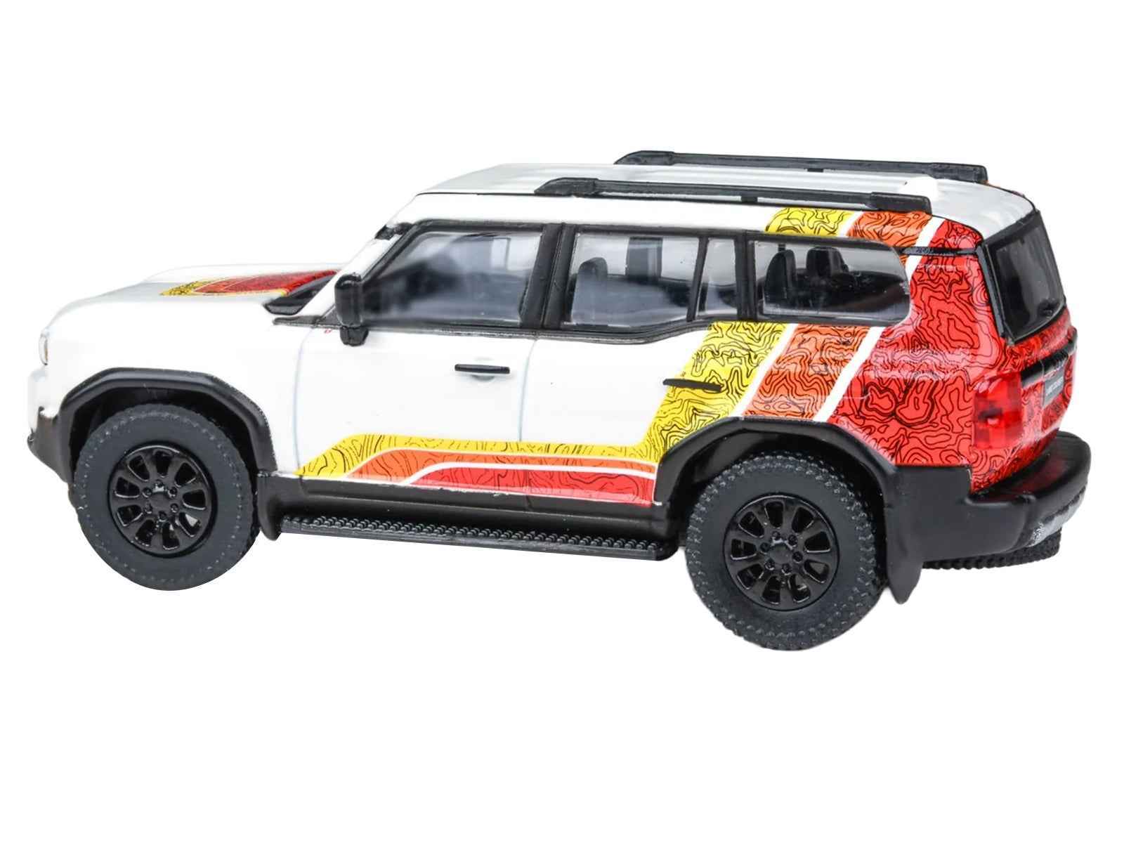 2024 Toyota Land Cruiser 250 Prado White with "TRD" Stripes 1/64 Diecast Model Car by Paragon Models Cartsfy Inc.