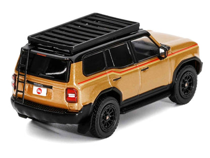 2024 Toyota Land Cruiser Prado Gold Metallic with Red Stripes and Roof Rack 1/64 Diecast Model Car by GCD Miniature Motors Default Title Default Title-