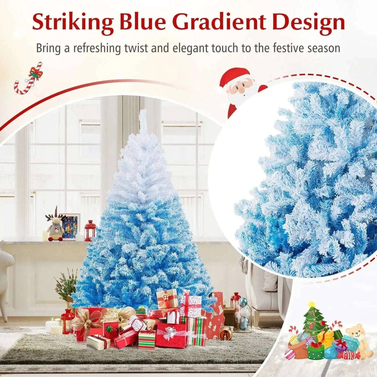 2025 New Artificial Christmas Tree with 456 Branch Tips and Folding Metal Stand Cartsfy Inc.
