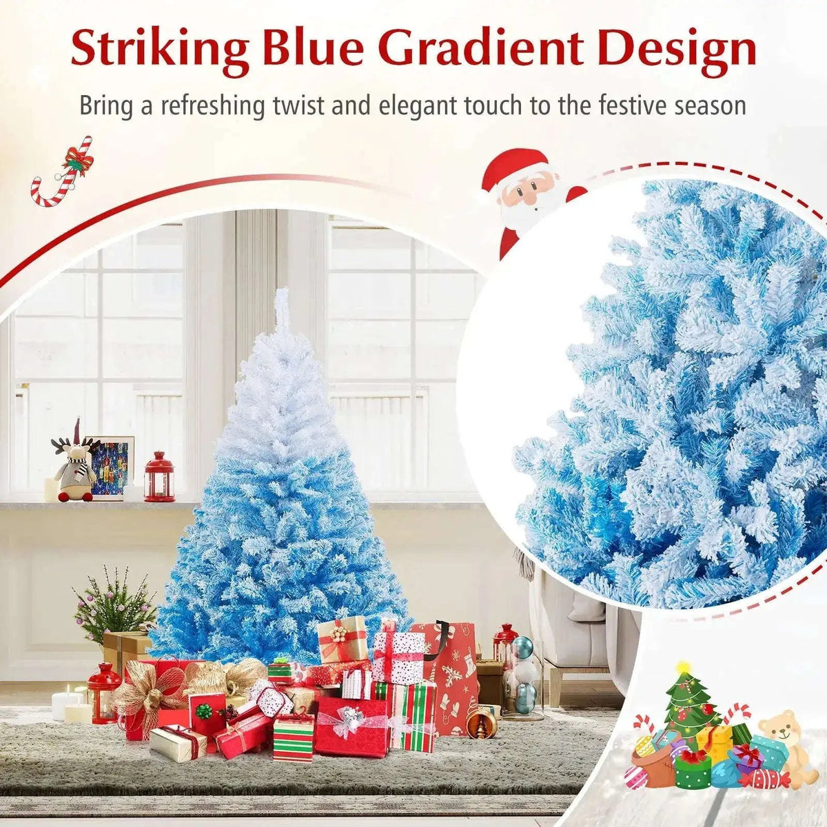 2025 New Artificial Christmas Tree with 456 Branch Tips and Folding Metal Stand Cartsfy Inc.