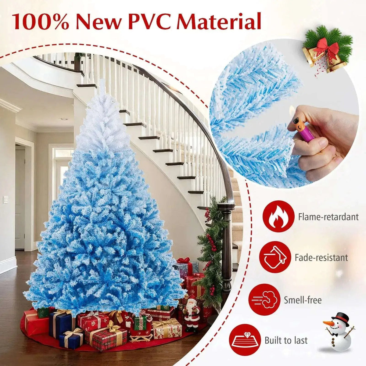 2025 New Artificial Christmas Tree with 456 Branch Tips and Folding Metal Stand Cartsfy Inc.