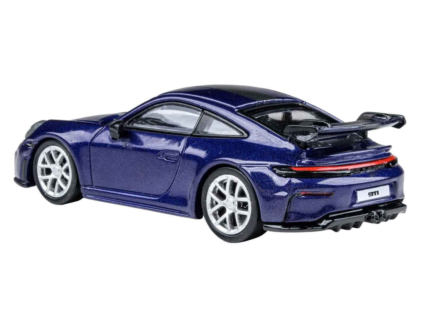 2025 Porsche 911 GT3 (992.2) Gentian Blue Metallic with Carbon Stripe 1/64 Diecast Model Car by Paragon Models Cartsfy Inc.