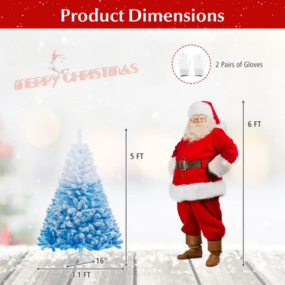 2025 New Artificial Christmas Tree with 456 Branch Tips and Folding Metal Stand