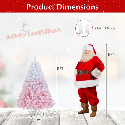 2025 New Artificial Christmas Tree with Folding Metal Stand and 456 Branch Tips