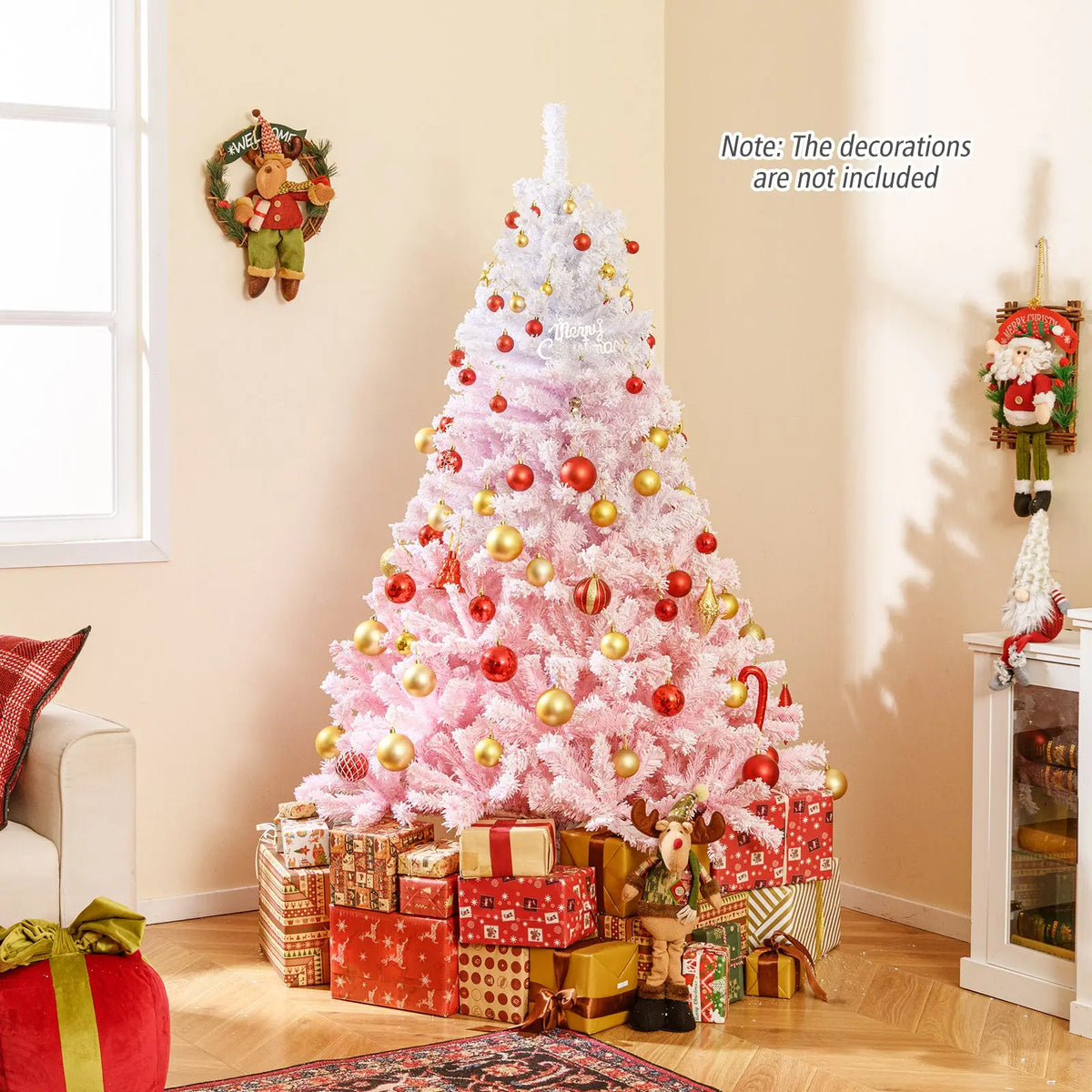 2025 New Artificial Christmas Tree with Folding Metal Stand and 456 Branch Tips