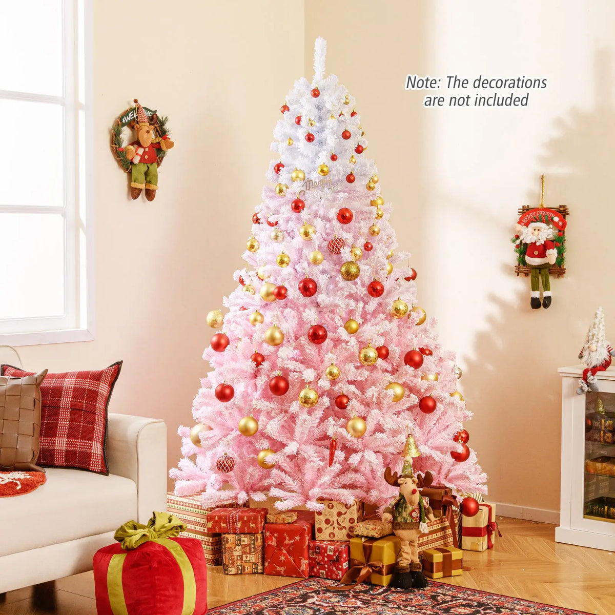 2025 New Artificial Christmas Tree with Folding Metal Stand and 456 Branch Tips