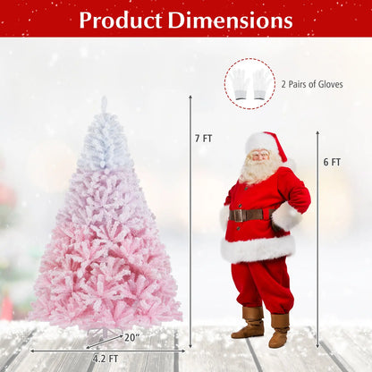 2025 New Artificial Christmas Tree with Folding Metal Stand and 456 Branch Tips
