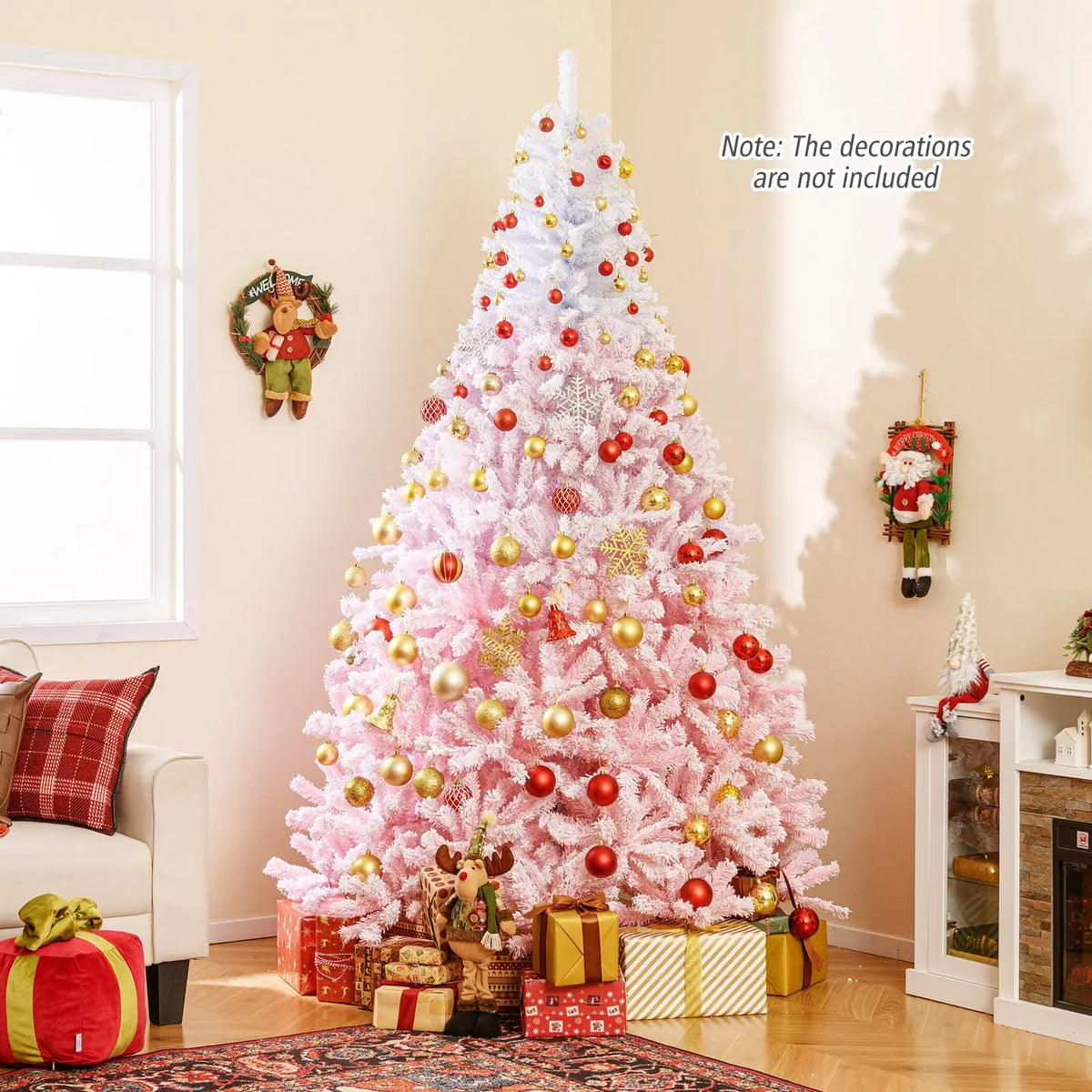2025 New Artificial Christmas Tree with Folding Metal Stand and 456 Branch Tips