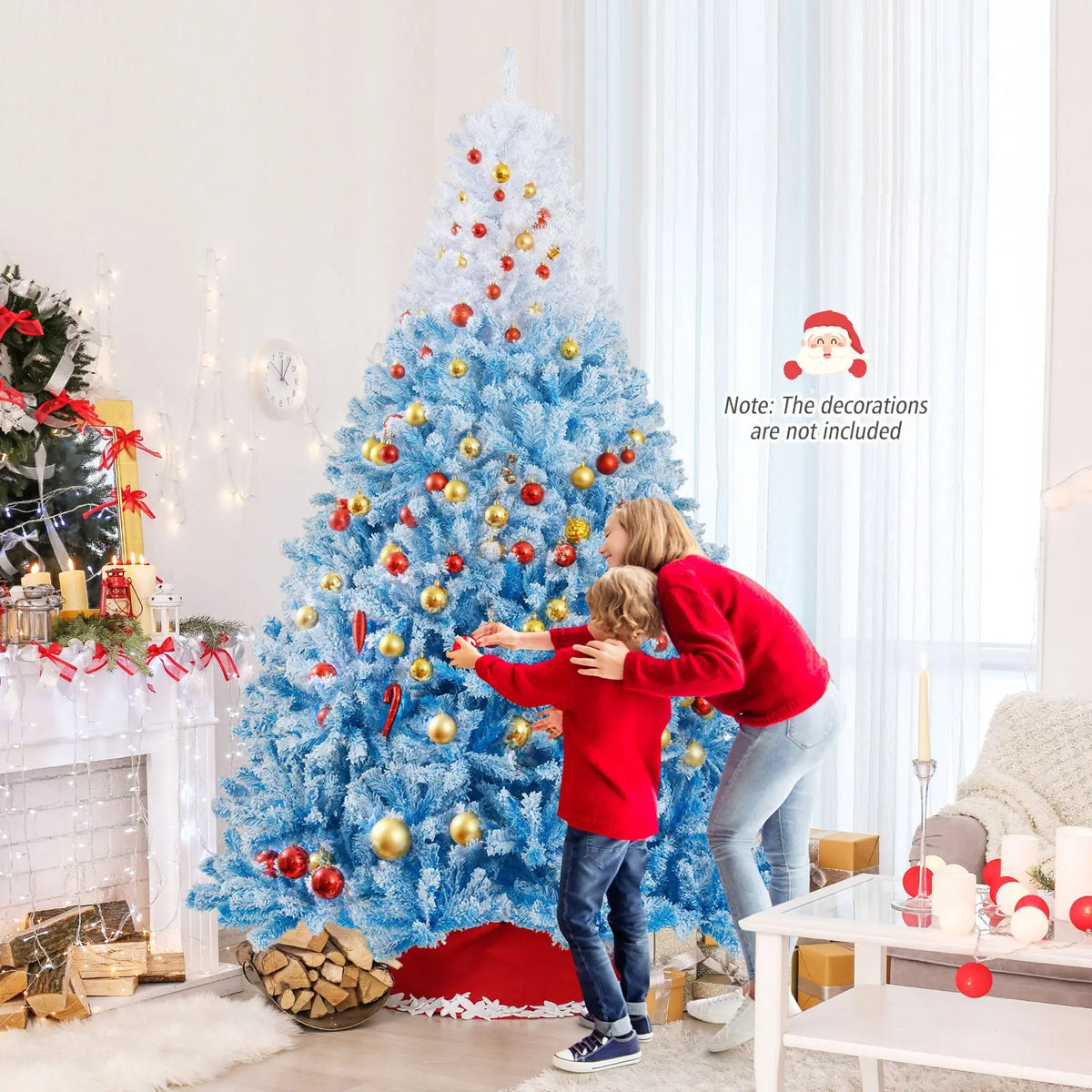 2025 New Artificial Christmas Tree with 456 Branch Tips and Folding Metal Stand
