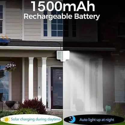 Solar LED wall lamp with rechargeable battery, bright light spray at night