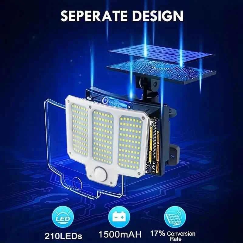 210LED Super Bright Motion Sensor Solar Strong Power LED Garden Wall Lamp - Cartsfy Inc.