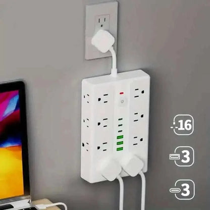 22-in-1 Multi-Functional Power Strip – 16 Sockets, 3 USB-A & 3 USB-C Cartsfy Inc.