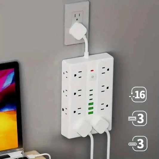 22-in-1 Multi-Functional Power Strip – 16 Sockets, 3 USB-A & 3 USB-C Cartsfy Inc.