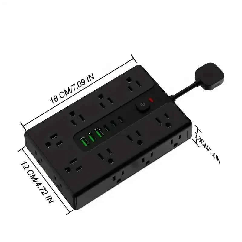 22 - in - 1 Multi - Functional Power Strip – 16 Sockets, 3 USB - A & 3 USB - C - Cartsfy Inc.