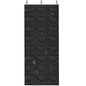 Black hanging hat organizer with 24 scalloped pockets and top hanging hooks