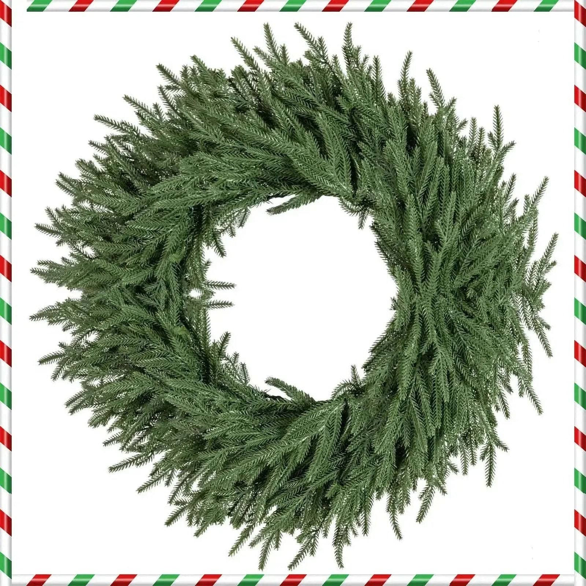 24 Inch Pre-lit Christmas Wreath with 108 Branch Tips and 35 Warm White LED Lights for Wall Window Cartsfy Inc.