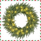 24 Inch Pre-lit Christmas Wreath with 108 Branch Tips and 35 Warm White LED Lights for Wall Window Cartsfy Inc.