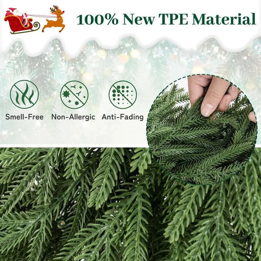 24 Inch Pre-lit Christmas Wreath with 108 Branch Tips and 35 Warm White LED Lights for Wall Window Cartsfy Inc.