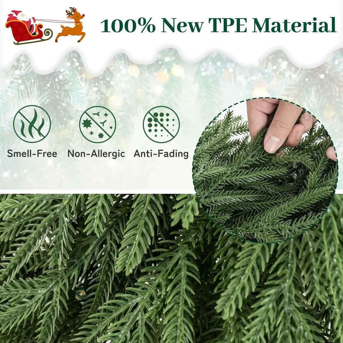 24 Inch Pre-lit Christmas Wreath with 108 Branch Tips and 35 Warm White LED Lights for Wall Window