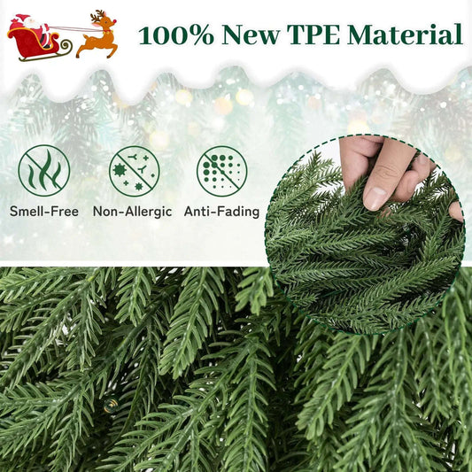 24 Inch Pre-lit Christmas Wreath with 108 Branch Tips and 35 Warm White LED Lights for Wall Window Cartsfy Inc.