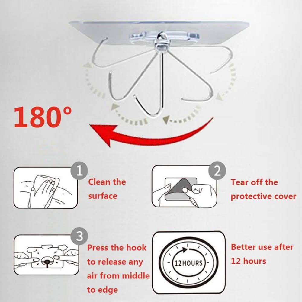 24-Pack: Adhesive Hooks Kitchen Wall Hooks Cartsfy Inc.
