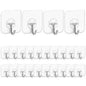 24-Pack Adhesive Hooks Kitchen Wall Hooks for Home Organization
